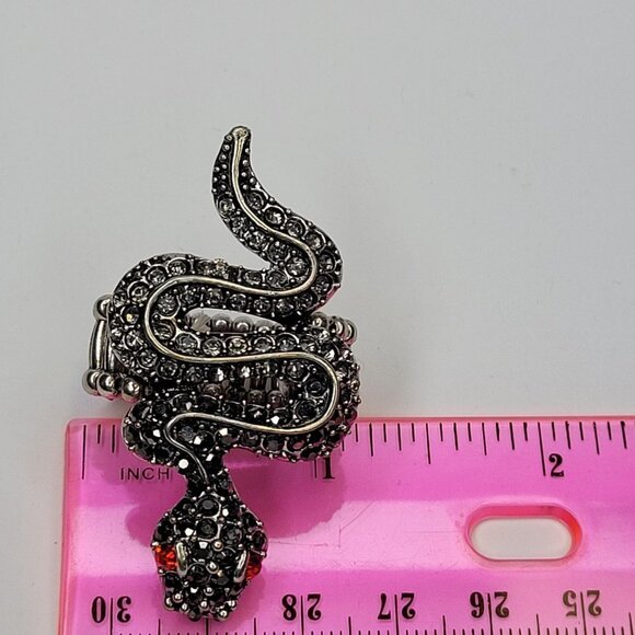 Large Snake Stretch Ring Statement Ring Animal Jewelry - Picture 7 of 8